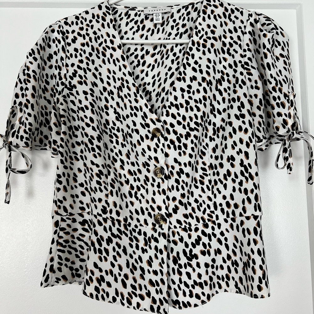 Topshop pea-plum blouse